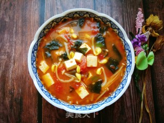 金针菇海带芽豆腐大酱汤的做法步骤：16