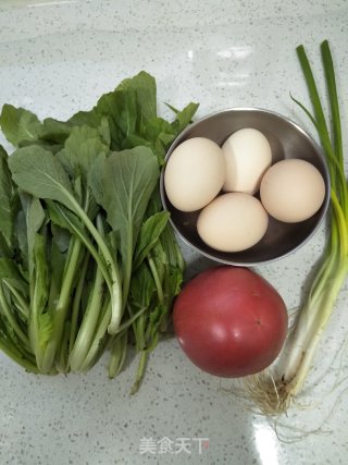 西红柿小白菜炒鸡蛋的做法步骤：1