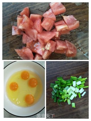 西红柿小白菜炒鸡蛋的做法步骤：3