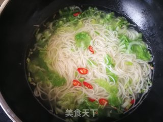 小白菜清汤面的做法步骤：9