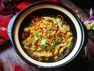 虫草花平菇烩酥肉的做法步骤：9