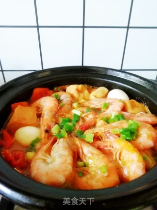 茄汁鲜虾锅的做法步骤：5