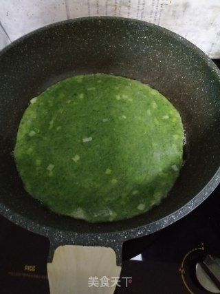 “家常饼”菠菜葱油饼的做法步骤：5