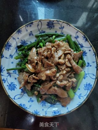 紫菜苔炒牛肉的做法步骤：11