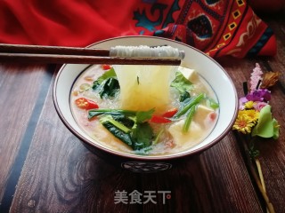 菠菜豆腐粉丝汤的做法步骤：16