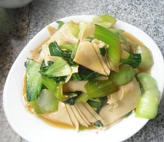 干豆腐烧油菜的做法步骤：11