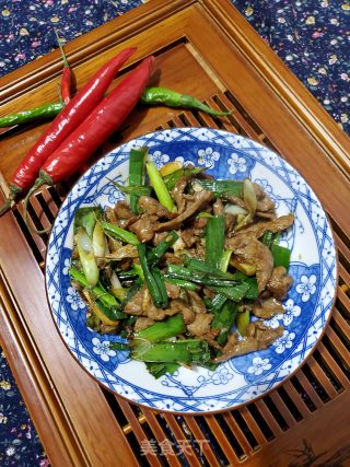 青蒜炒瘦肉的做法步骤：10