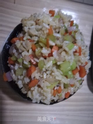 茄仔炒饭的做法步骤：11