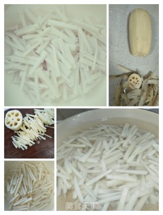 辣椒炒藕条的做法步骤：2