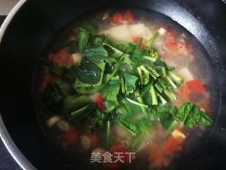 菠菜豆腐蛋花汤的做法步骤：12