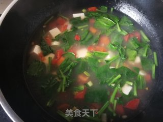 菠菜豆腐蛋花汤的做法步骤：13