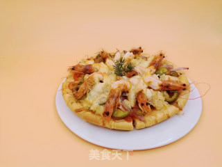 披萨︱虾披萨的做法步骤：8