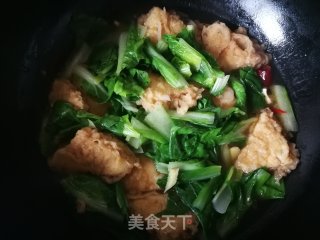 椒盐豆腐烧小白菜的做法步骤：11