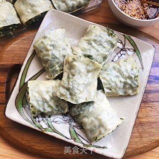 荠菜粉条素蒸卷的做法步骤：11
