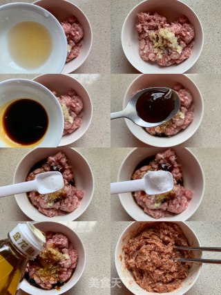 四喜蒸饺-这盘饺子露馅才好吃！的做法步骤：3