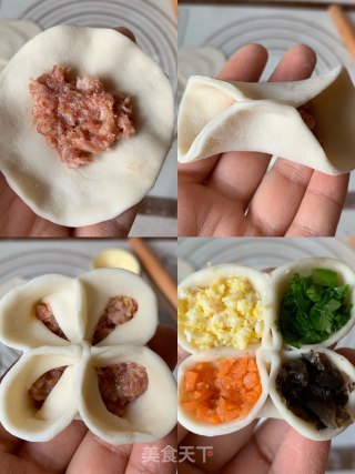 四喜蒸饺-这盘饺子露馅才好吃！的做法步骤：6