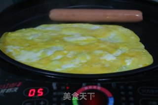 咸菜肉松鸡蛋饼的做法步骤：2