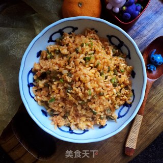 辣酱咸菜炒饭的做法步骤：7