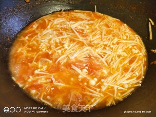 番茄汁金针菇的做法步骤：4
