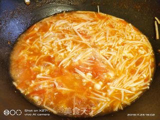 番茄汁金针菇的做法步骤：5