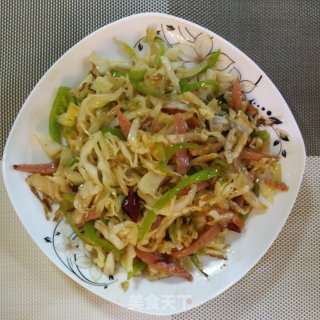 尖椒炒圆白菜的做法步骤：8
