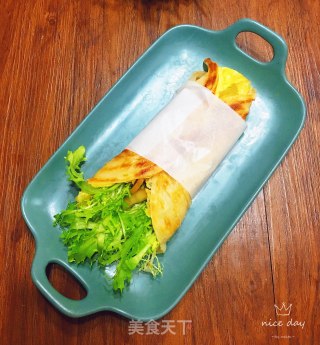 鸡蛋咸菜手抓饼的做法步骤：9