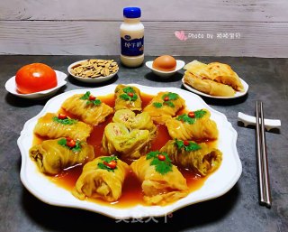 白菜包肉的做法步骤：16