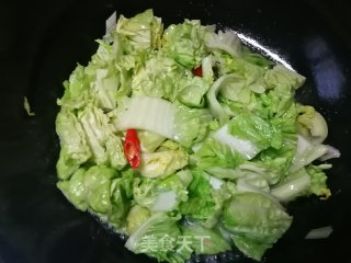 小白菜炒榨菜的做法步骤：6