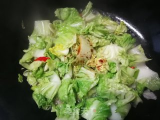 小白菜炒榨菜的做法步骤：7