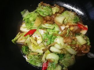 小白菜炒榨菜的做法步骤：9