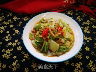 小白菜炒榨菜的做法步骤：11