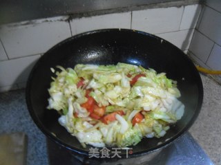 圆白菜炒番茄的做法步骤：10