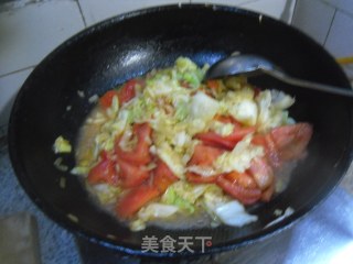 圆白菜炒番茄的做法步骤：12