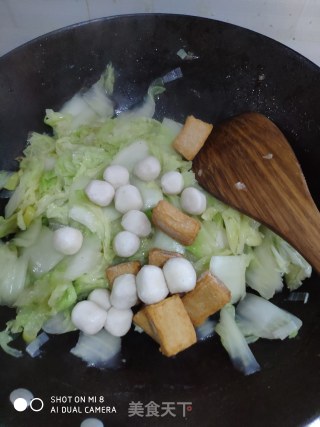 丸子鱼豆腐炖白菜的做法步骤：7