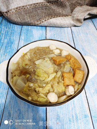 丸子鱼豆腐炖白菜的做法步骤：10