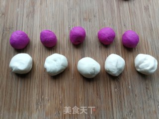 双色火龙果心形馒头的做法步骤：7