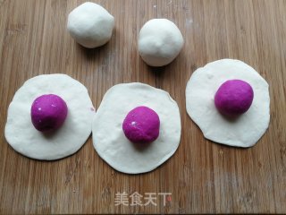 双色火龙果心形馒头的做法步骤：8
