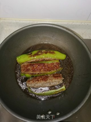 青椒酿肉的做法步骤：9