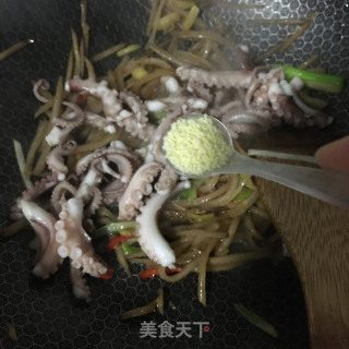 “咸菜”长腿蛸炒咸菜的做法步骤：16