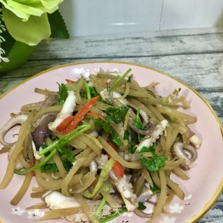 “咸菜”长腿蛸炒咸菜的做法步骤：20