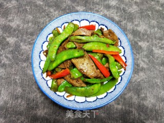 猪肝炒荷兰豆的做法步骤：10
