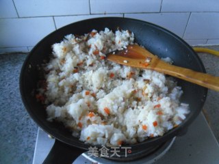 火腿咸蛋炒饭的做法步骤：8