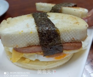 馒头火腿煎蛋三明治的做法步骤：7