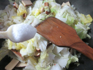 鸡蛋干炒黄芽菜的做法步骤：7