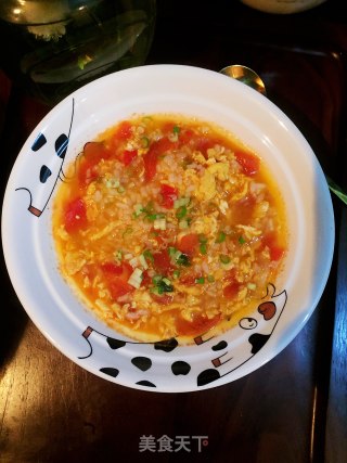 番茄鸡蛋泡饭的做法步骤：9
