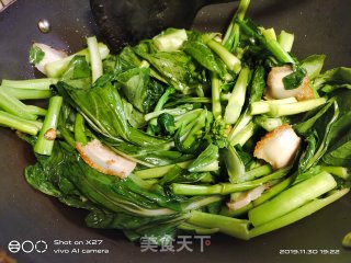 锅烧炒菜心的做法步骤：5