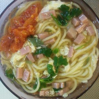 辣白菜煮玉米喳面的做法步骤：12