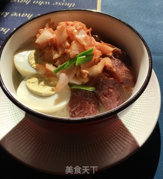 腊肠鸡蛋泡菜面的做法步骤：11