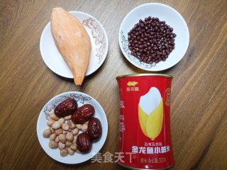 电炖锅版的红薯红豆花生粥的做法步骤：1