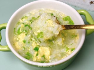 青菜蛋黄粥的做法步骤：9